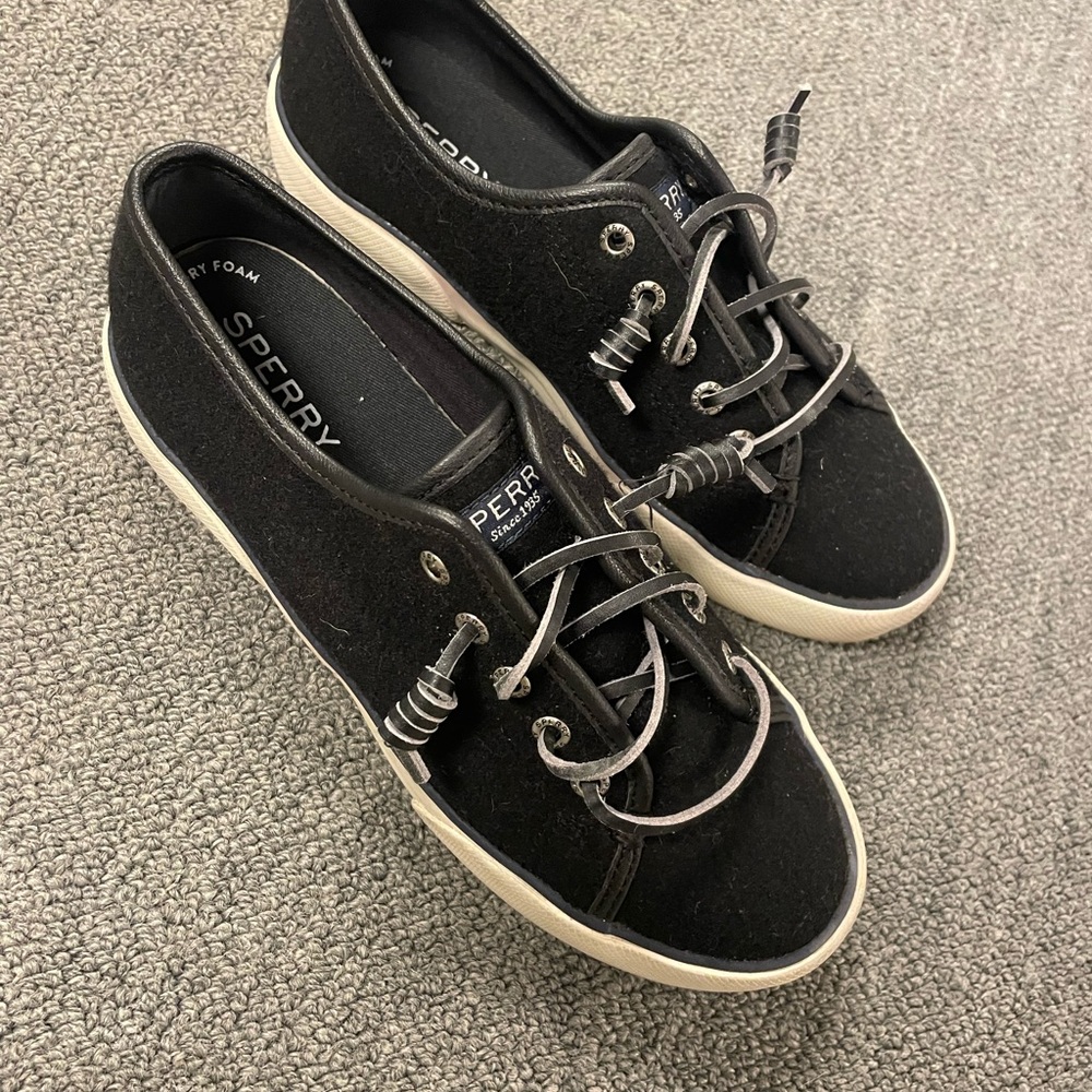 Sperry Charcoal Canvas Lace-Up Shoes